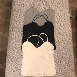 Set of 3 NWOT racer back crop tops